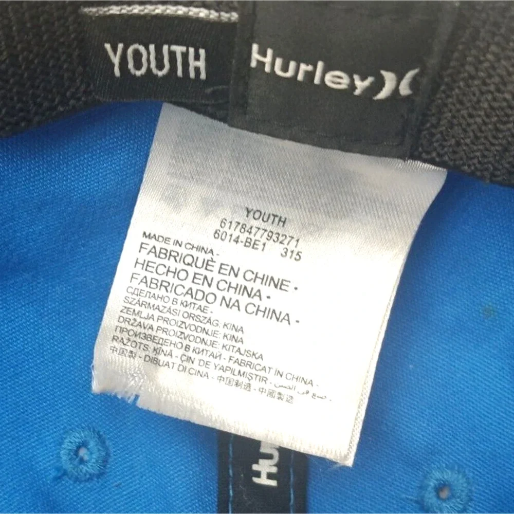 Hurley Blue Youth Stretch Fit‎ Hat Cap / Size: Sm - Med